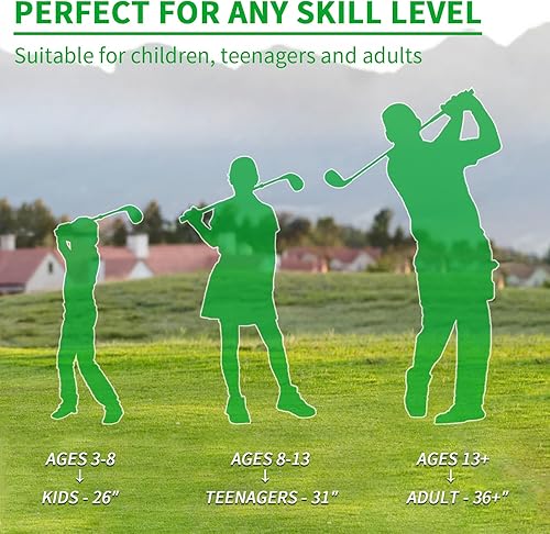 Miniatura 3 de KOFULL 2 Pack Golf Club 23-39.5" Adjustable Length for Backyard Game Golf Chipper with Oversize Club Head Hit Plastic Foam Balls Outdoor Indoor