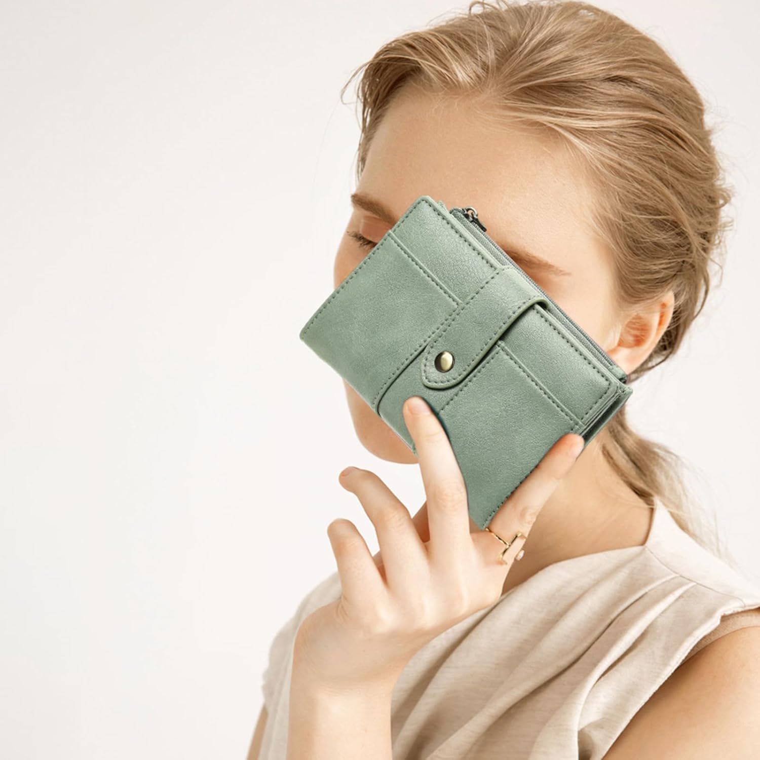 FALAN MULE Small Wallet for Women RIFD Leather Bifold Credit Card Holder with 3 ID Window - Image 6