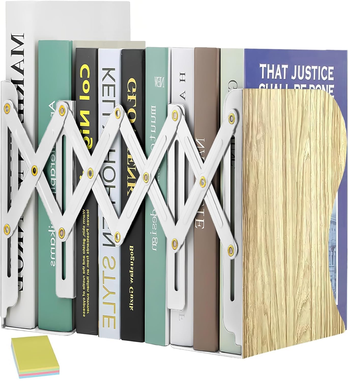 DARUITE Sujetalibros, Sujeta Libros Extensible de Metal, Lmitativa Madera
