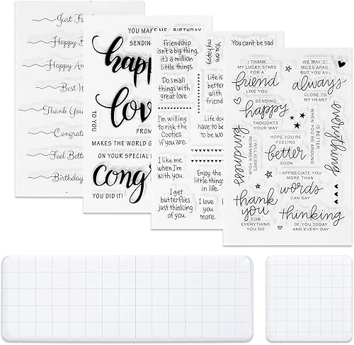 Miniatura 13 de UCEC 8 hojas de sellos transparentes de flores para hacer tarjetas, sellos de silicona para manualidades, sello de flores de goma transparente A1- 8