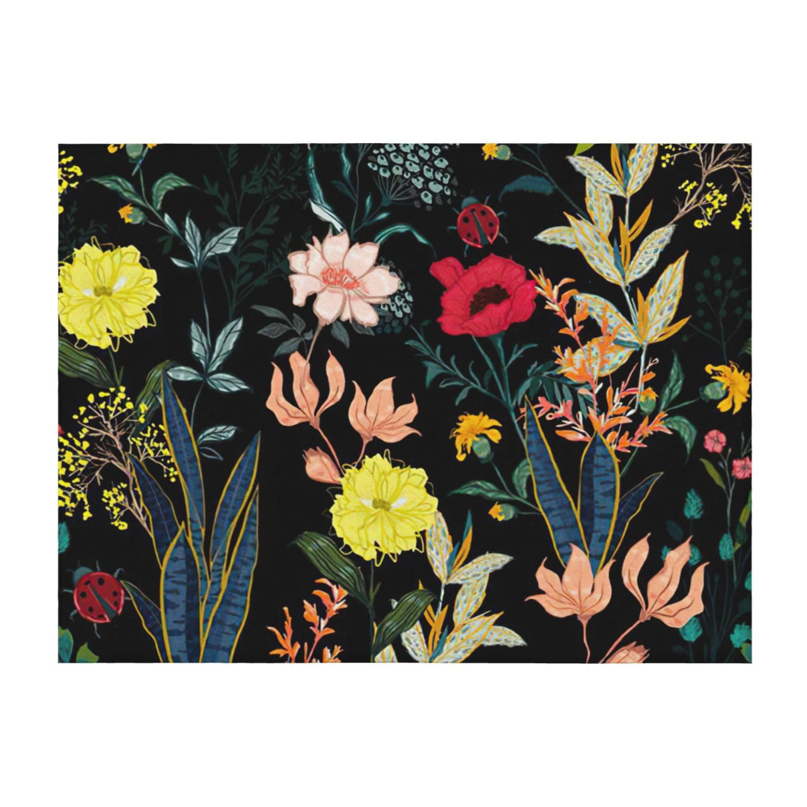 Couverture légère fleurie bohème pour lit et canapé toutes saisons