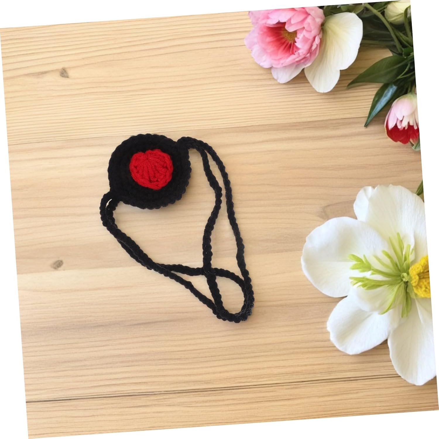 LOLIPPYY Handmade Crochet Nose Warmer Mask Black Winter Nose Cozy Warmer Unisex for Outdoor Sports Sleeping and Cold Weather Protection