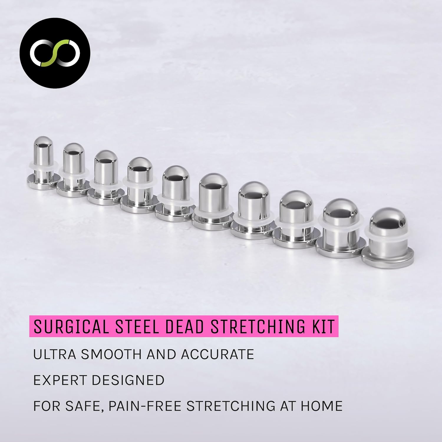 Stretch It - Ear Stretching Kit, Surgical Steel Dead Stretching Kit, Professional Gauges for Ears, Hypoallergenic Plugs, Pain-Free for Beginners, Gradual Increments