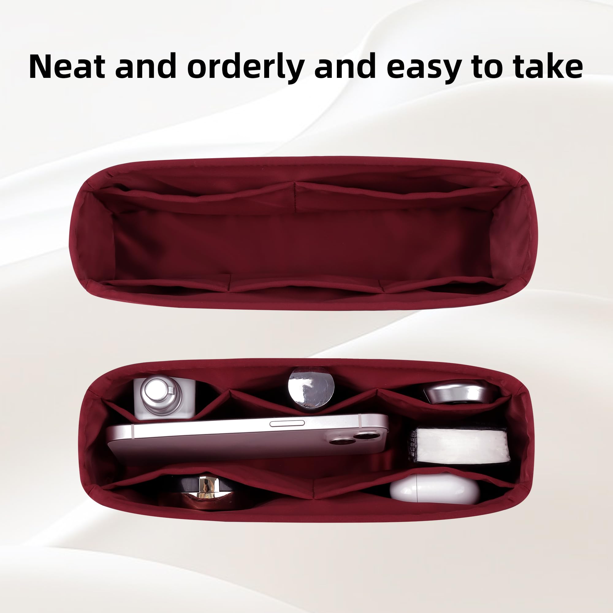 DGAZ Organizador para Bolso Chanel Classic Flap Medium 25, Vino rojo