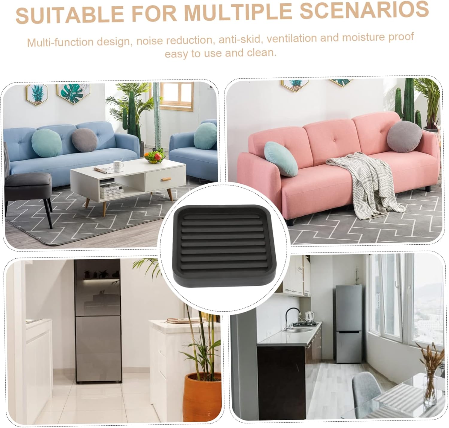 8pcs Modern Furniture Legs Risers Slip Adhesive Table Feet Mats Bed Risers for Chair Leg Protection Mat