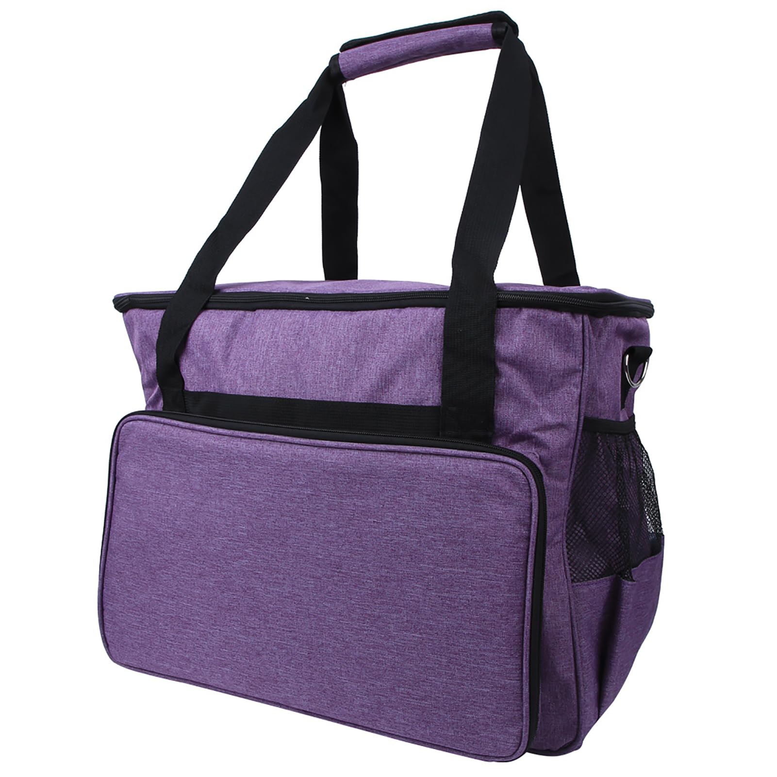 Bolsa de almacenamiento para tejer, organizador de hilos de tela Oxford 600D para agujas de tejer y ganchillos de crochet, estuche impermeable y resistente al desgaste para (Púrpura)