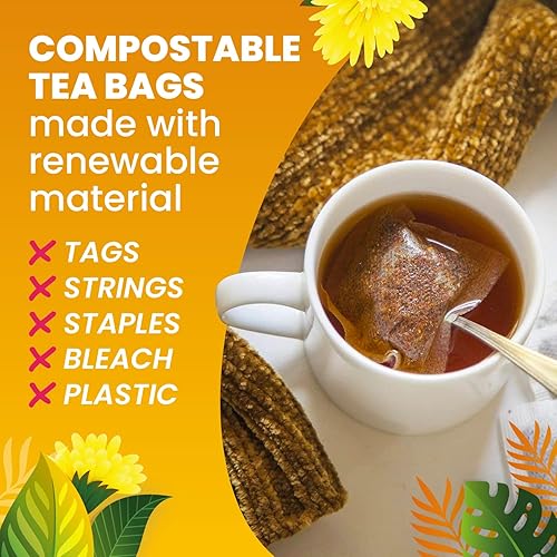 Miniatura 4 de Té orgánico de raíz de diente de león, 100 bolsas de té, té de hierbas orgánicas, bolsas de té ecológicas, té sin cafeína sin OMG