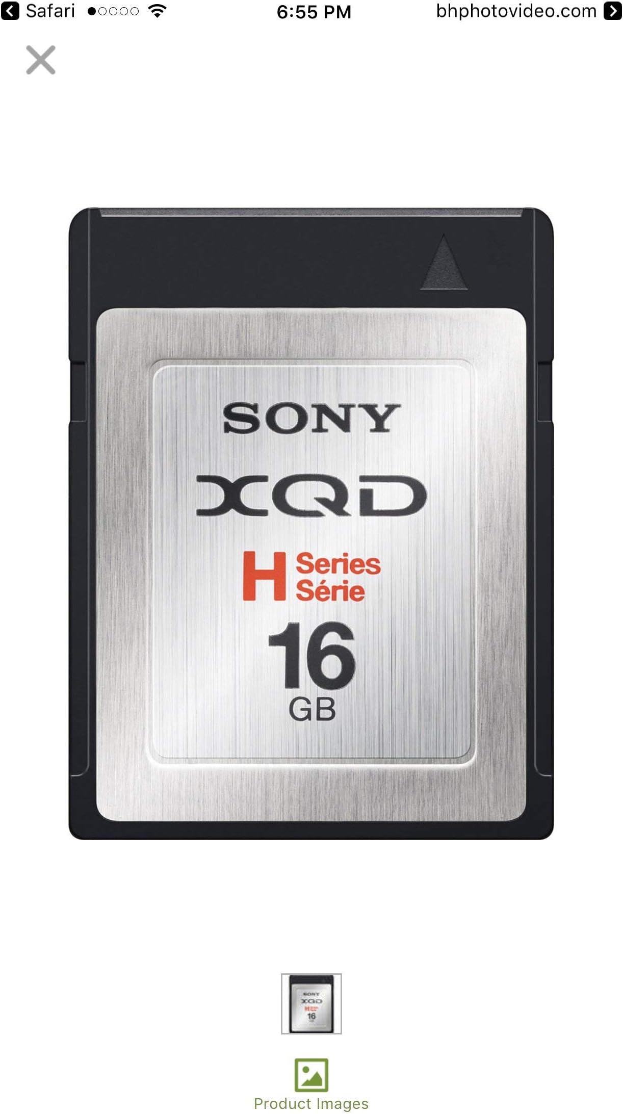 Sony 16GB XQD Memory Card H Series (QDH16/T)