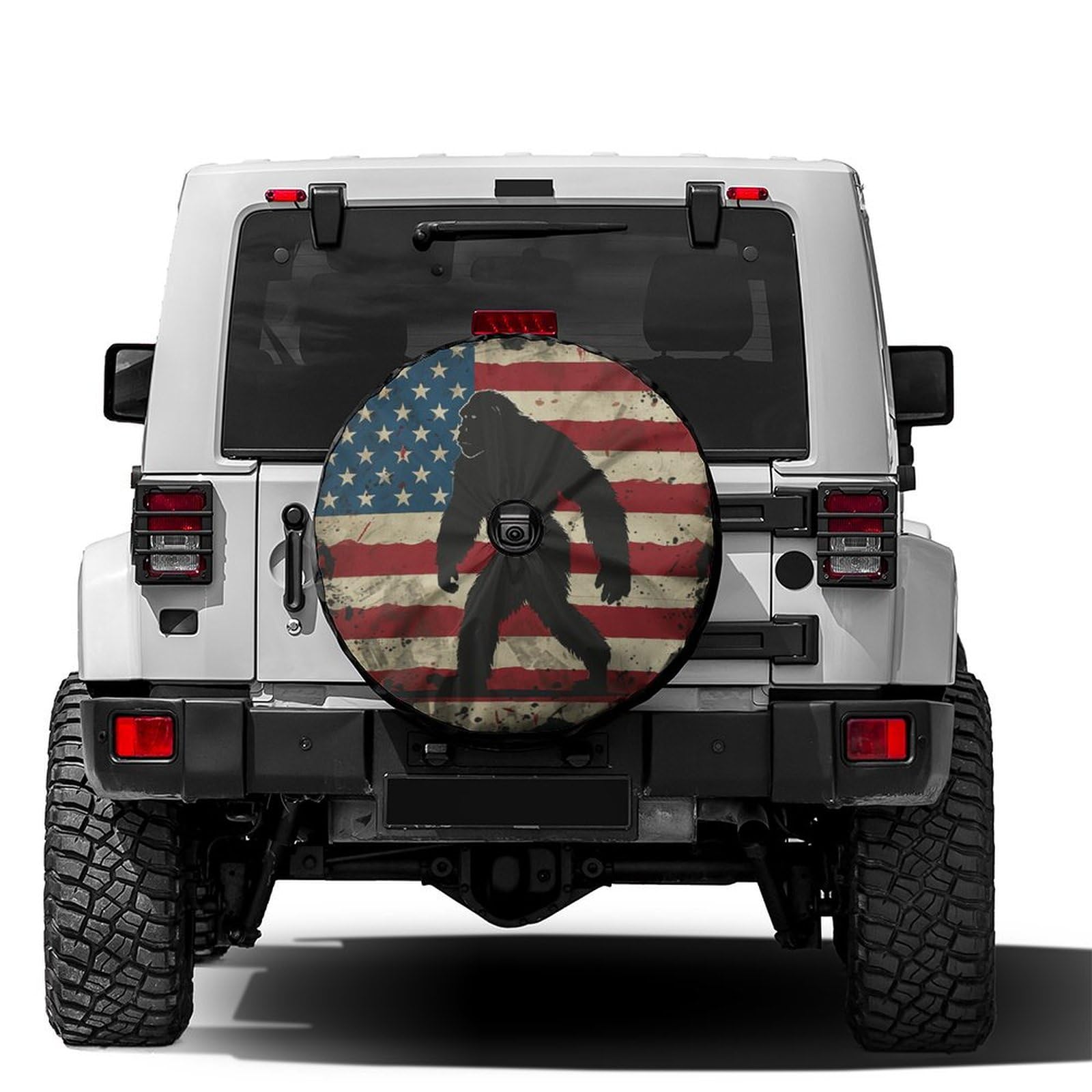 Dujiea Military Tactical Star Spare Tire Cover with Backup Camera Hole, Universal Wheel Tire Cover Tire Protectors for Jeep Trailer RV Van SUV Truck Camper and Many Vehicle 17inch — view 18