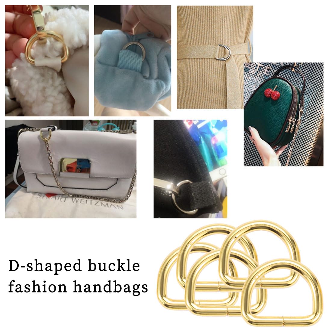 7 Anelli A D In Metallo Dorato 20mm - Per Borse, Zaini, Cinture, Fai-Da-Te E Accessori - Foto 12