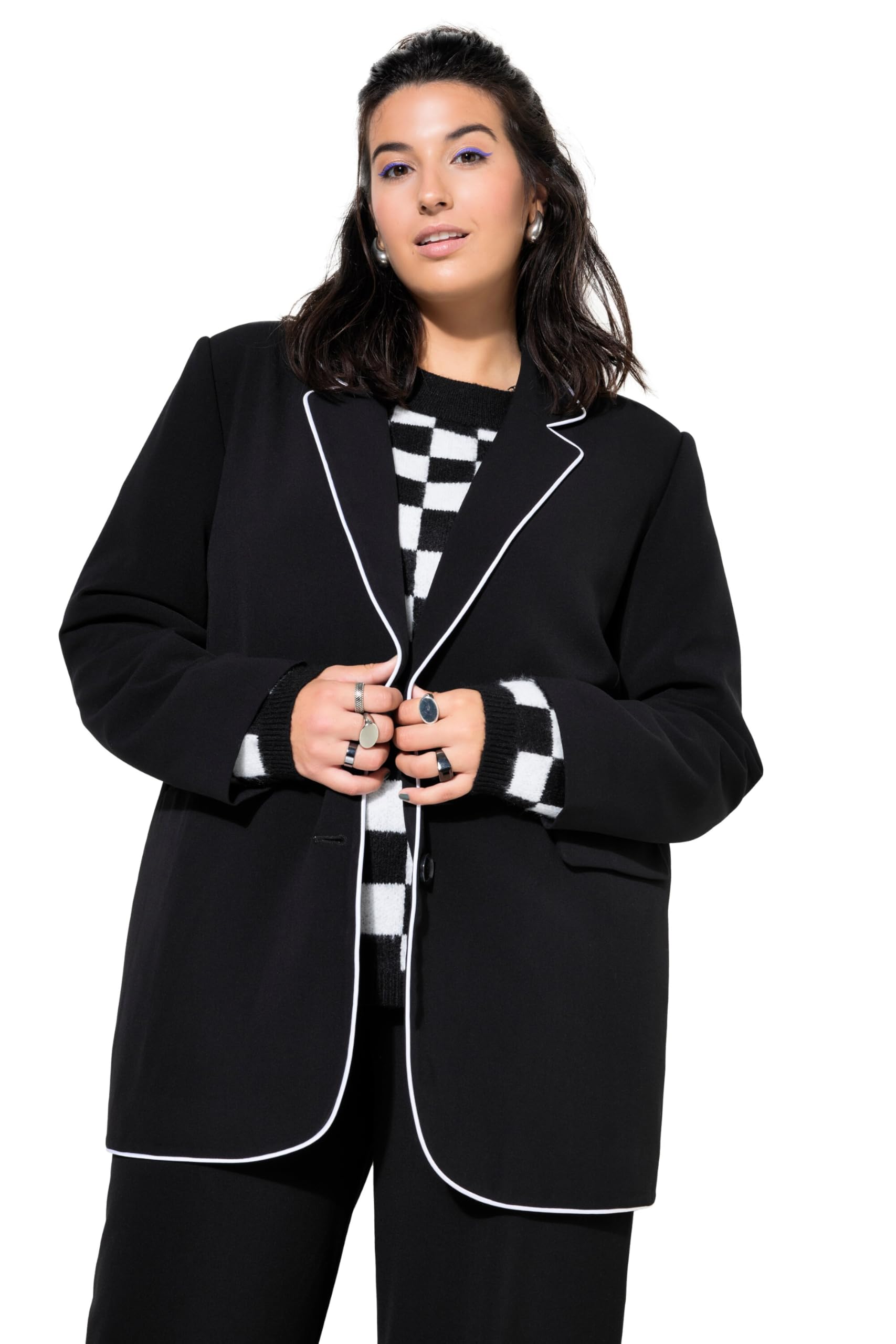 Studio Untold Damen große Größen Übergrößen Plus Size Blazer, Oversize Shape, Piping 834736