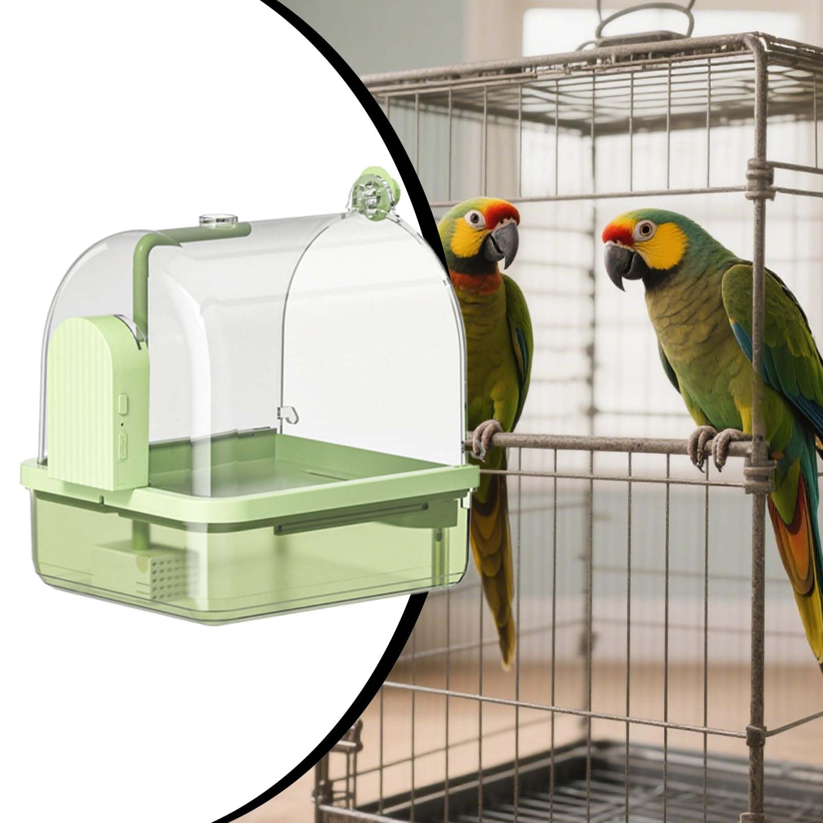 Cage de Bain pour Oiseaux Support de Automatique