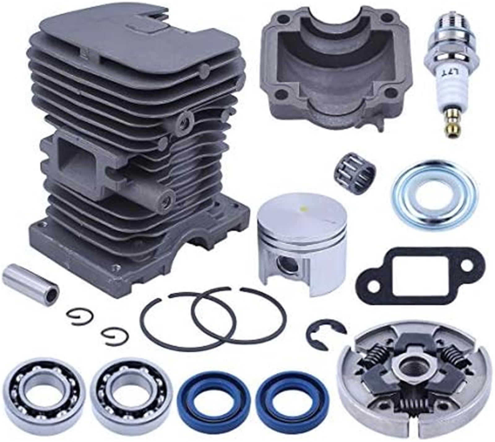38mm Cylinder Tłok Sprzęgło Zespół Łożyska, dla STIHL, 017 018 MS180 MS170 MS 170 180 Piła łańcuchowa z Uszczelką Oleju Świecy Zapłonowej Uszczelka Tłumika świeca zapłonowa do podkaszarki