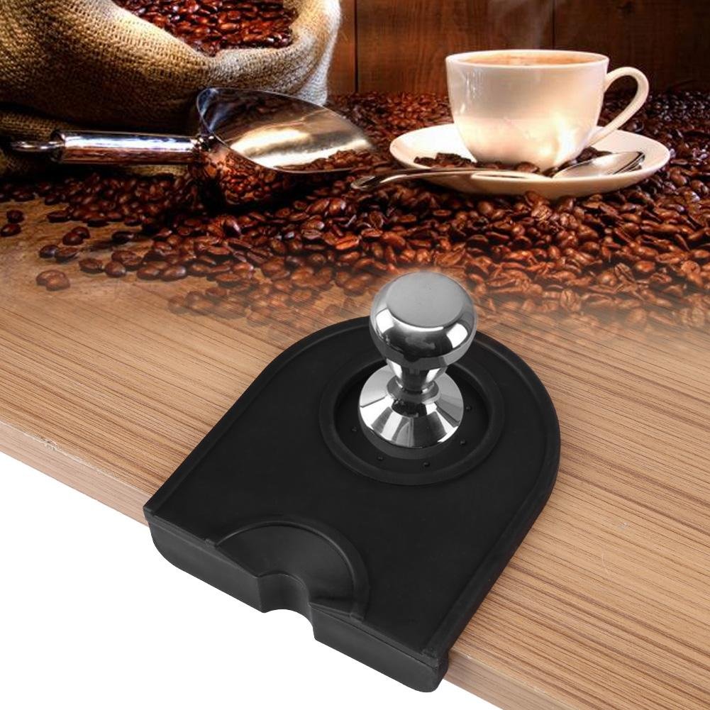 Tappetino in Silicone per Caffè, Pad Antiscivolo Antimacchia Resistente all'Usura per Macinacaffè(Nero)