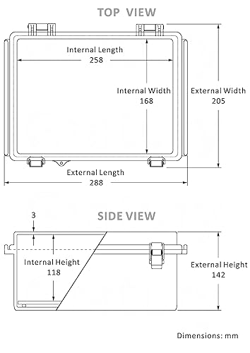 Miniatura 6 de Caja de conexiones eléctrica impermeable IP67 ABS caja de plástico con tapa con bisagras con placa de montaje, soportes de pared (11.4 "x 7.5" ×