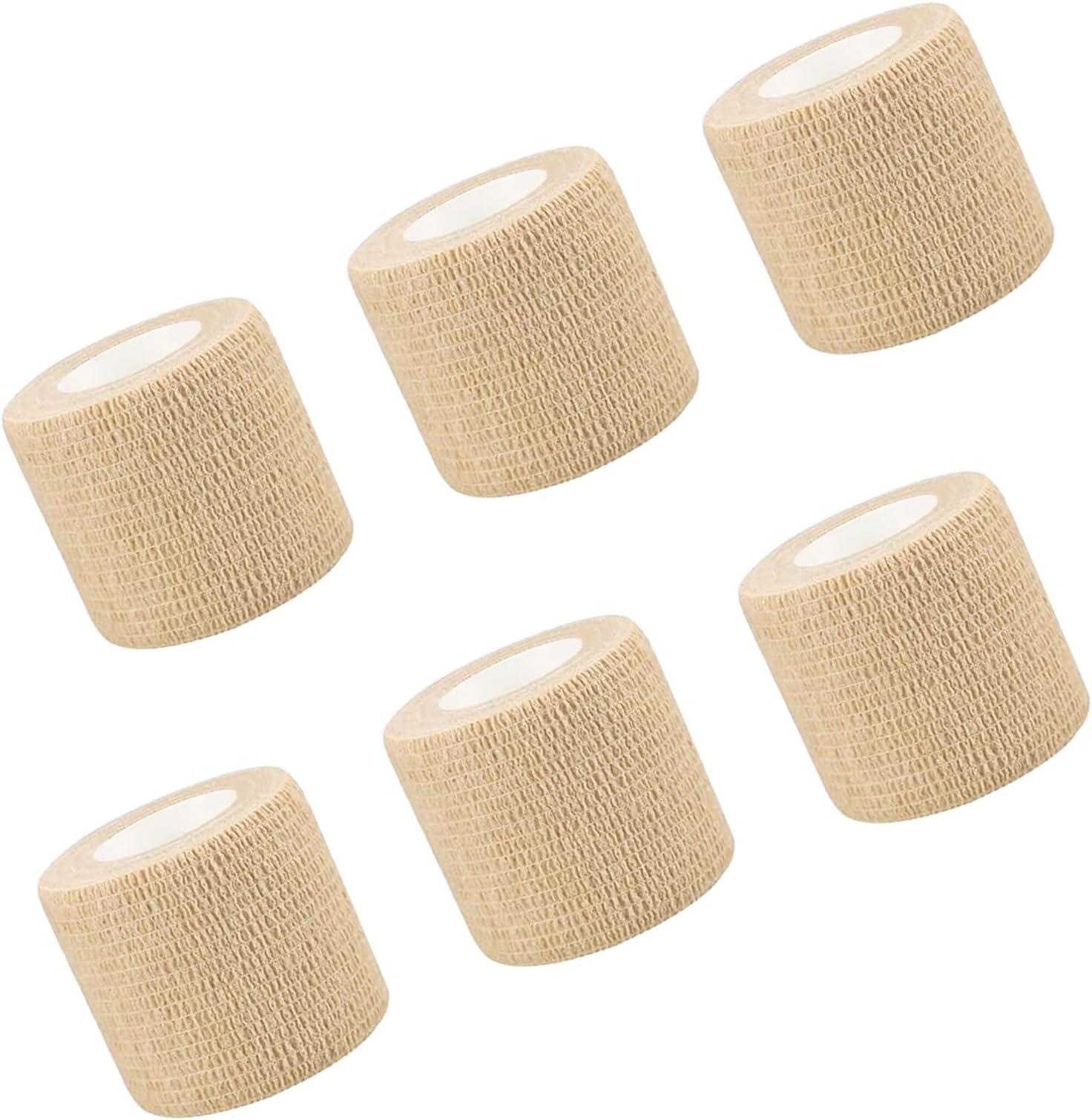 6-Pack 1.97 Inch x 177 Inch Self-Adhesive Cohesive Bandage Wrap Rolls for Sports & Athletics - Elastic, Breathable Tape for Wrist, Ankle Support - Stretchable, Secure, and Easy Application
