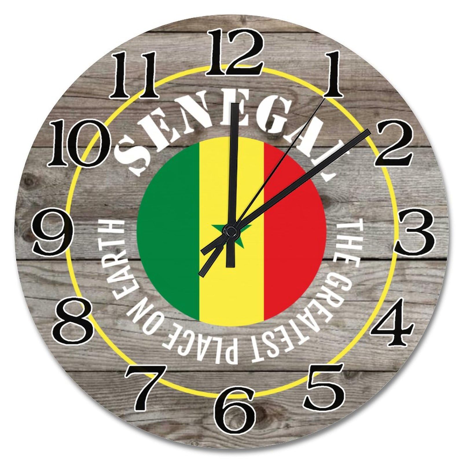 Horloge Sénégal en bois vintage 25 cm - Idée cadeau souvenir