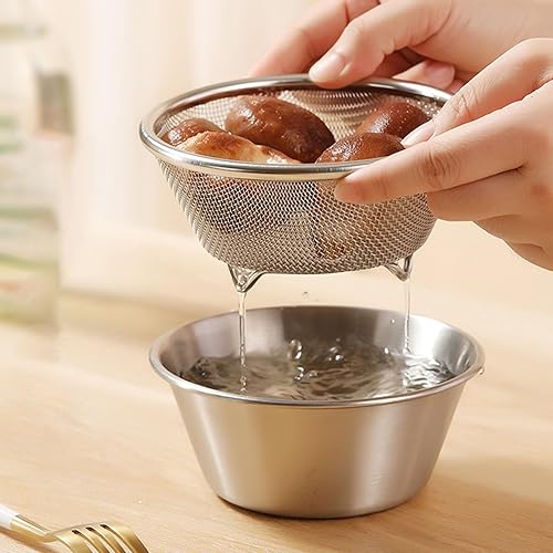 Miniatura 5 de Stainless Steel Colander, 16cm Portable Rice Washer Strainer Fruit Washing Bowl with Mixing Bowl for for Rice Pasta Spaghetti