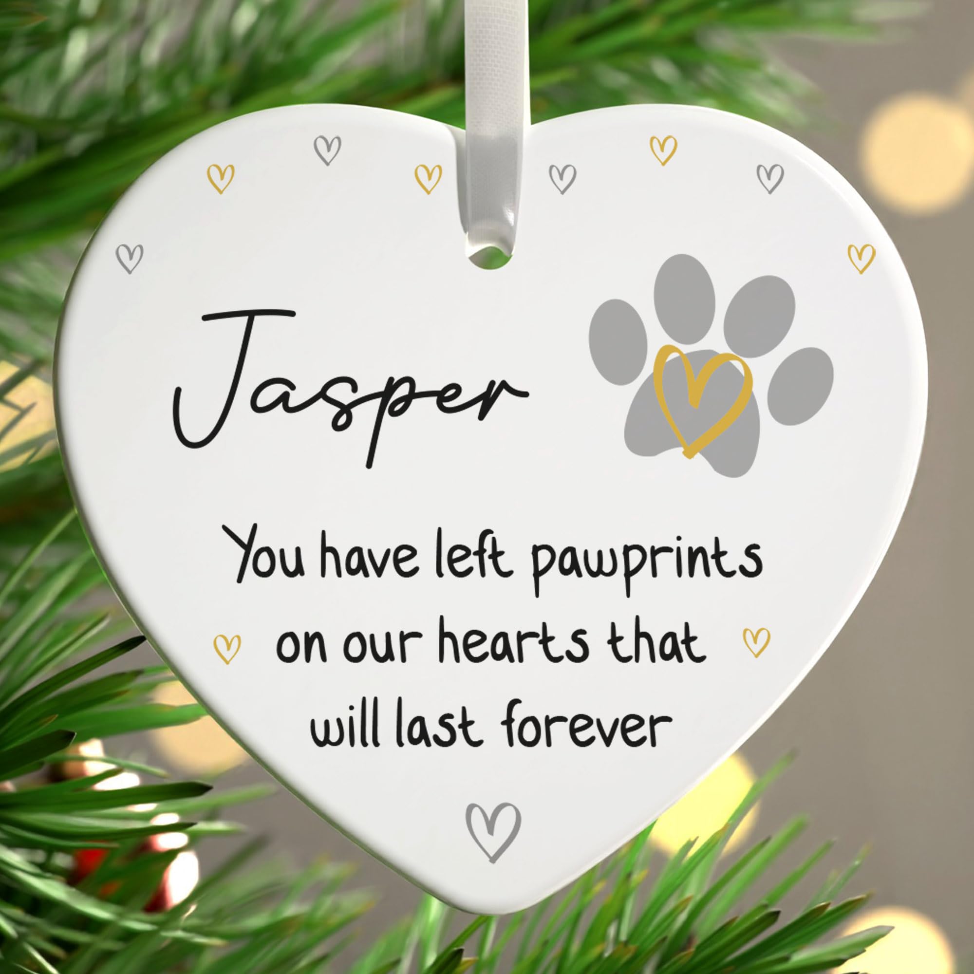 Personalised Dog Memorial Plaque, You Have Left Pawprints On Our Hearts, Loss Of Dog Memory Remembrance Gift, With Gift Box