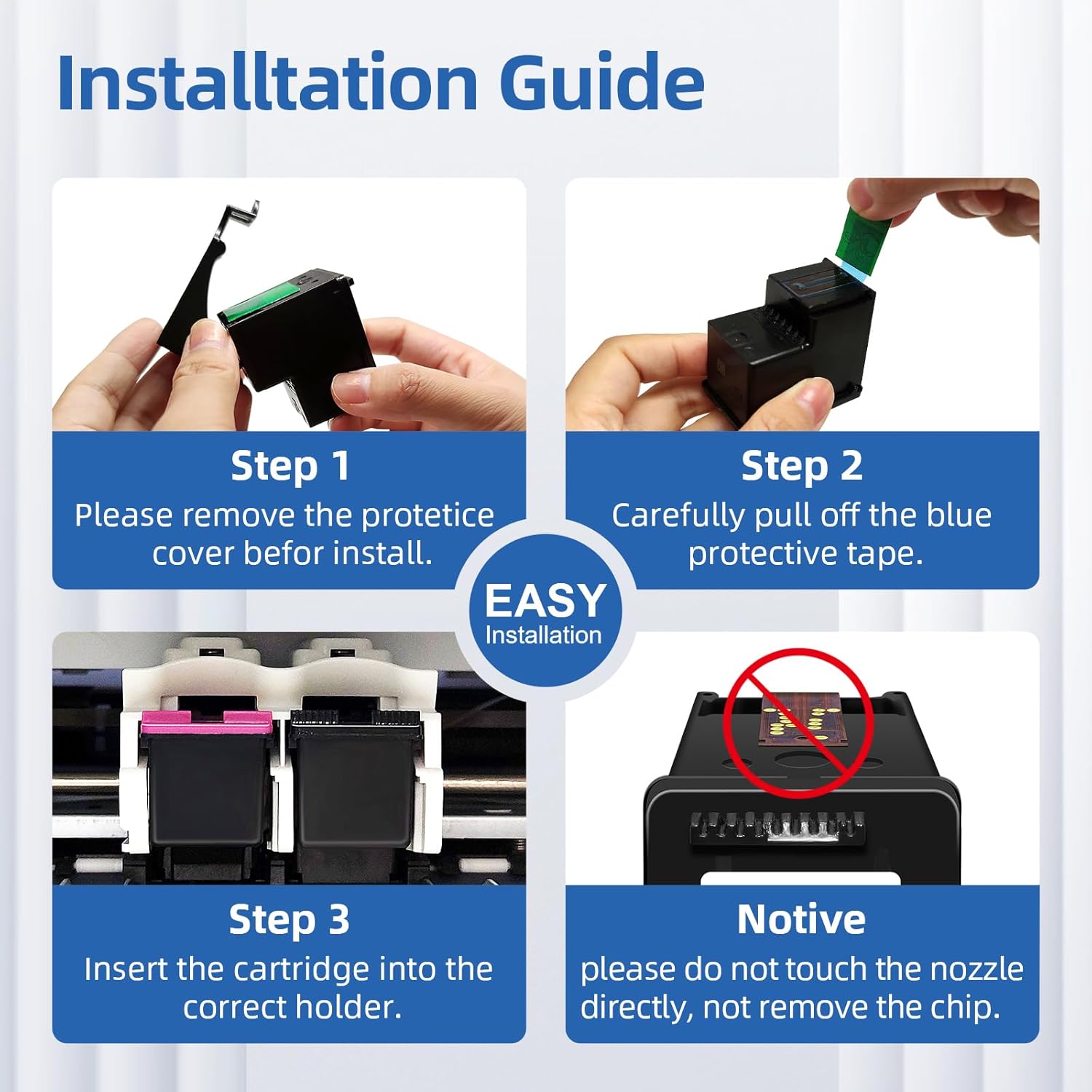 68XL Ink Cartridges Compatible for hp 68 Ink cartridges Black/Color Combo Pack Replacement for hp Ink 68 68e fit for HP Envy 6155e 6555e 6152e 6552e 6100e 6500e Series Printer (2 Pack)