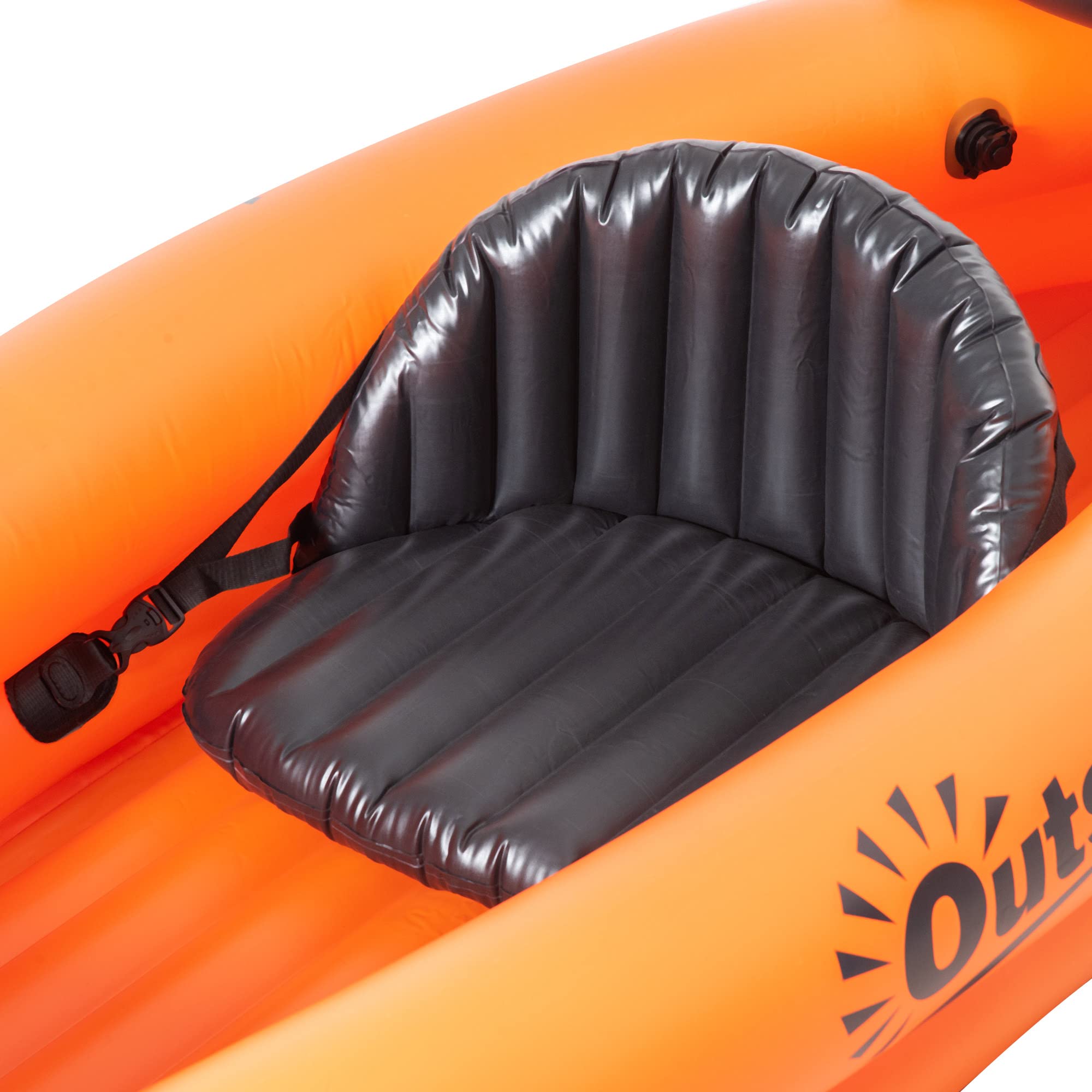 Outsunny Kayak Gonflable pour 2 Personnes avec Pompe à air, rames en Aluminium, Bleu