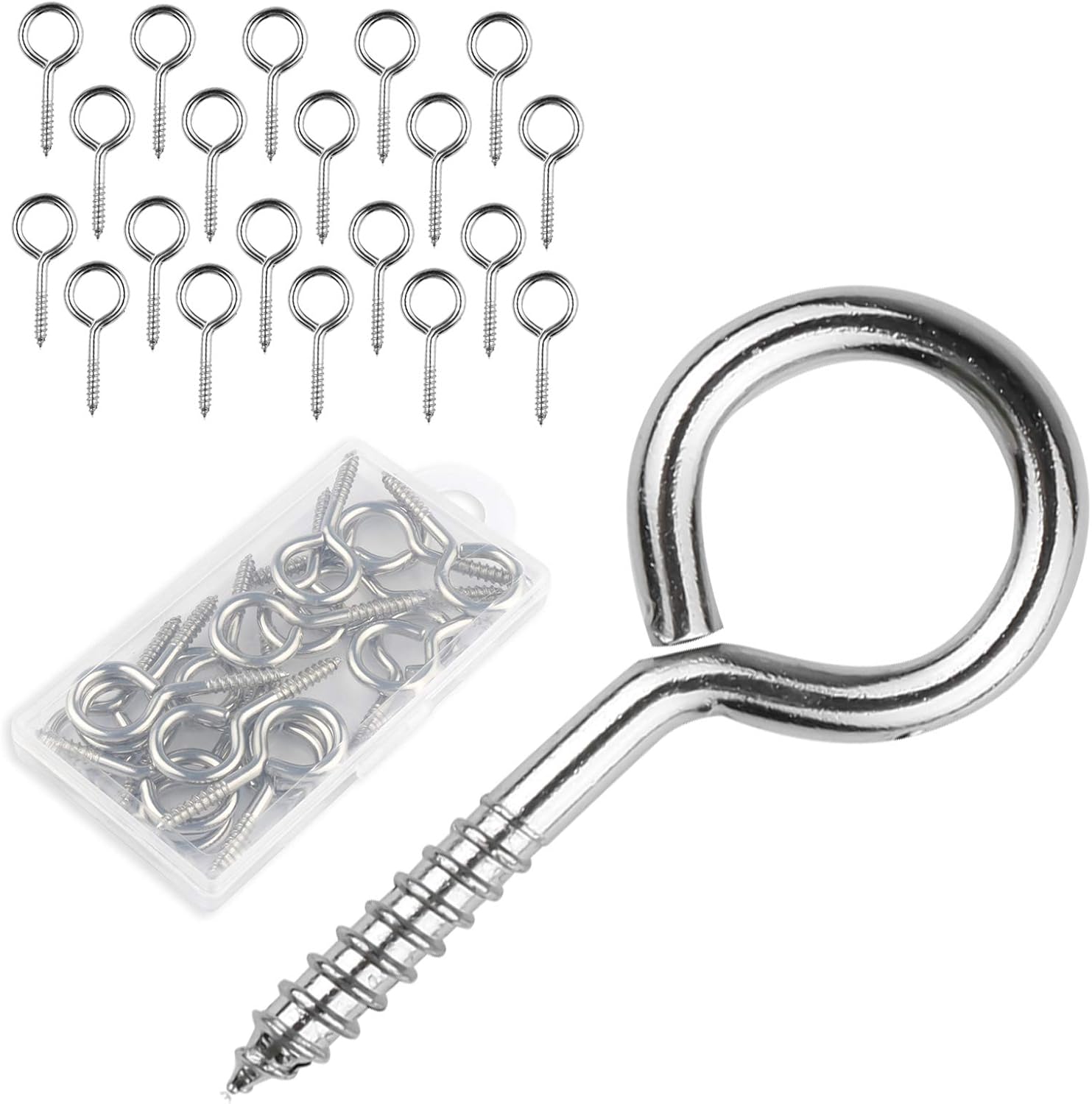 Gydandir 20PCS Nickel Steel Screw Eyes SelfTapping Eye