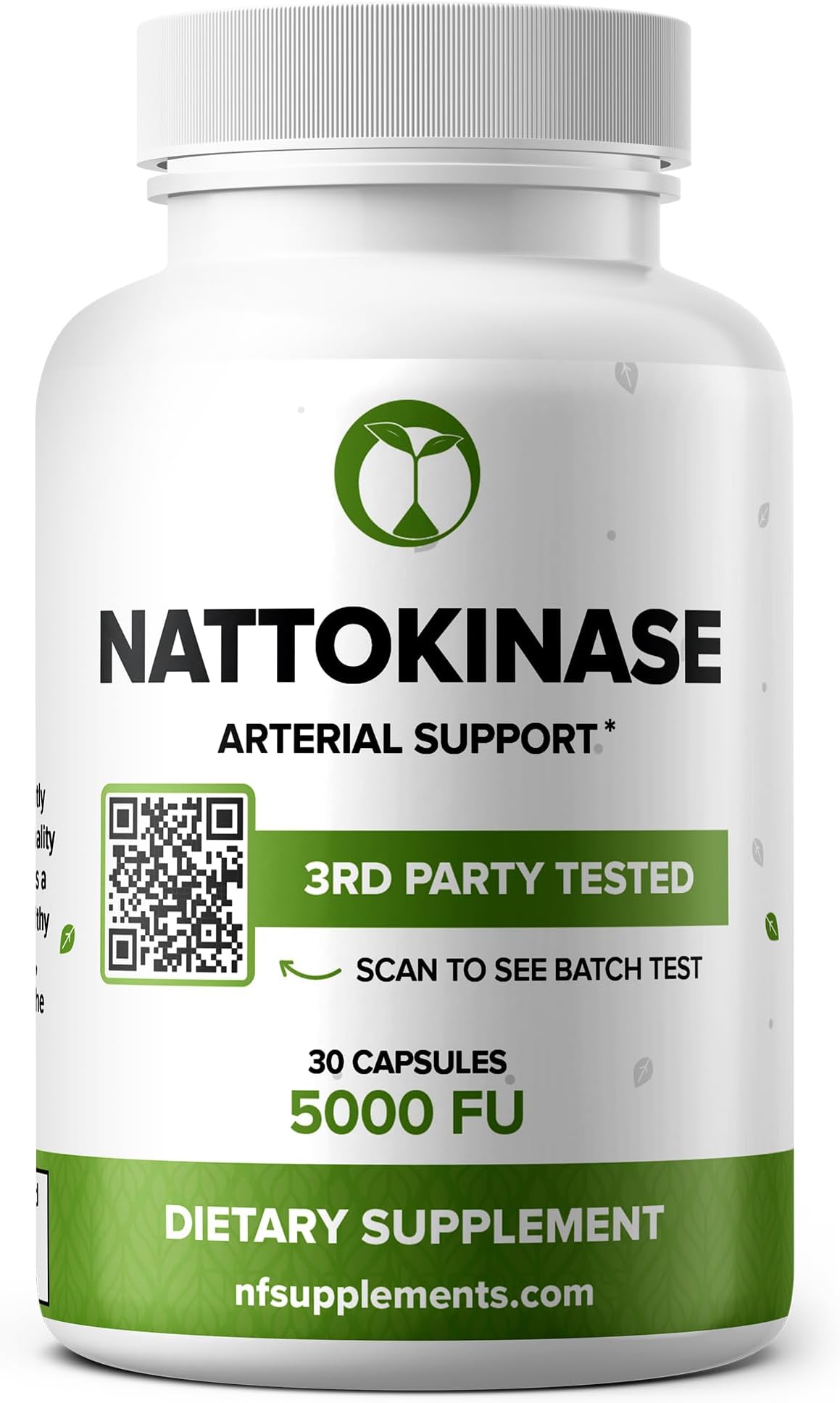 Nattokinase 5000FU | Independently Batch Tested – Scan to Verify Batch Test | 30 Vegetarian Capsules with Oregano Extract & Motherwort | Non-GMO, Gluten Free | Natural Ingredients (30)