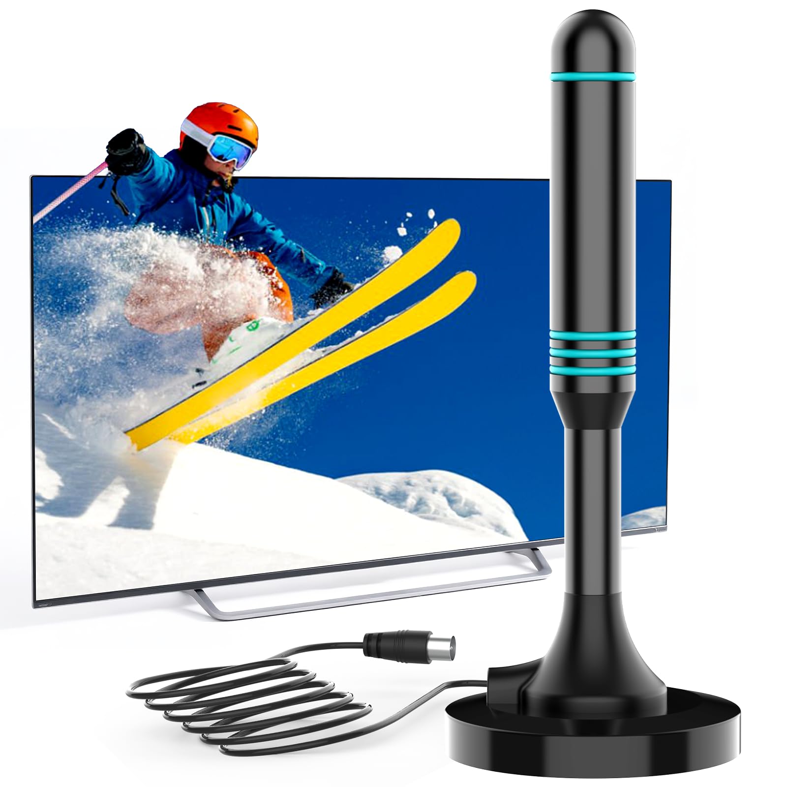 Antenna TV DVB-T2 Sunydeal HD 4K &ndash; Amplificata 30dBi &ndash; VHF/UHF 5m Cavo &ndash; Italia