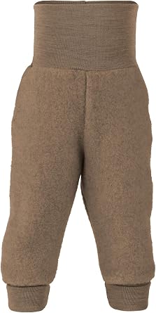 ENGEL 100% Merino Wool Baby longies Pants Organic Fleece Warm Trousers Brown, 62/68