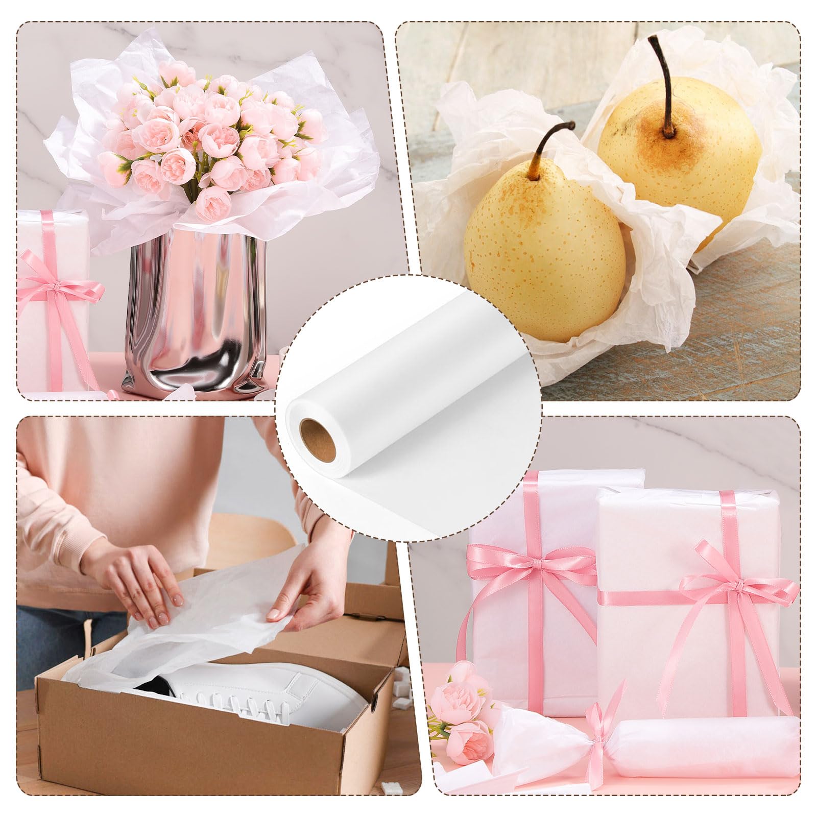 Rollo de papel de calco de 24 pulgadas x 50 yardas, papel de calco translúcido blanco para costura, dibujo, bocetos, envoltura de regalos