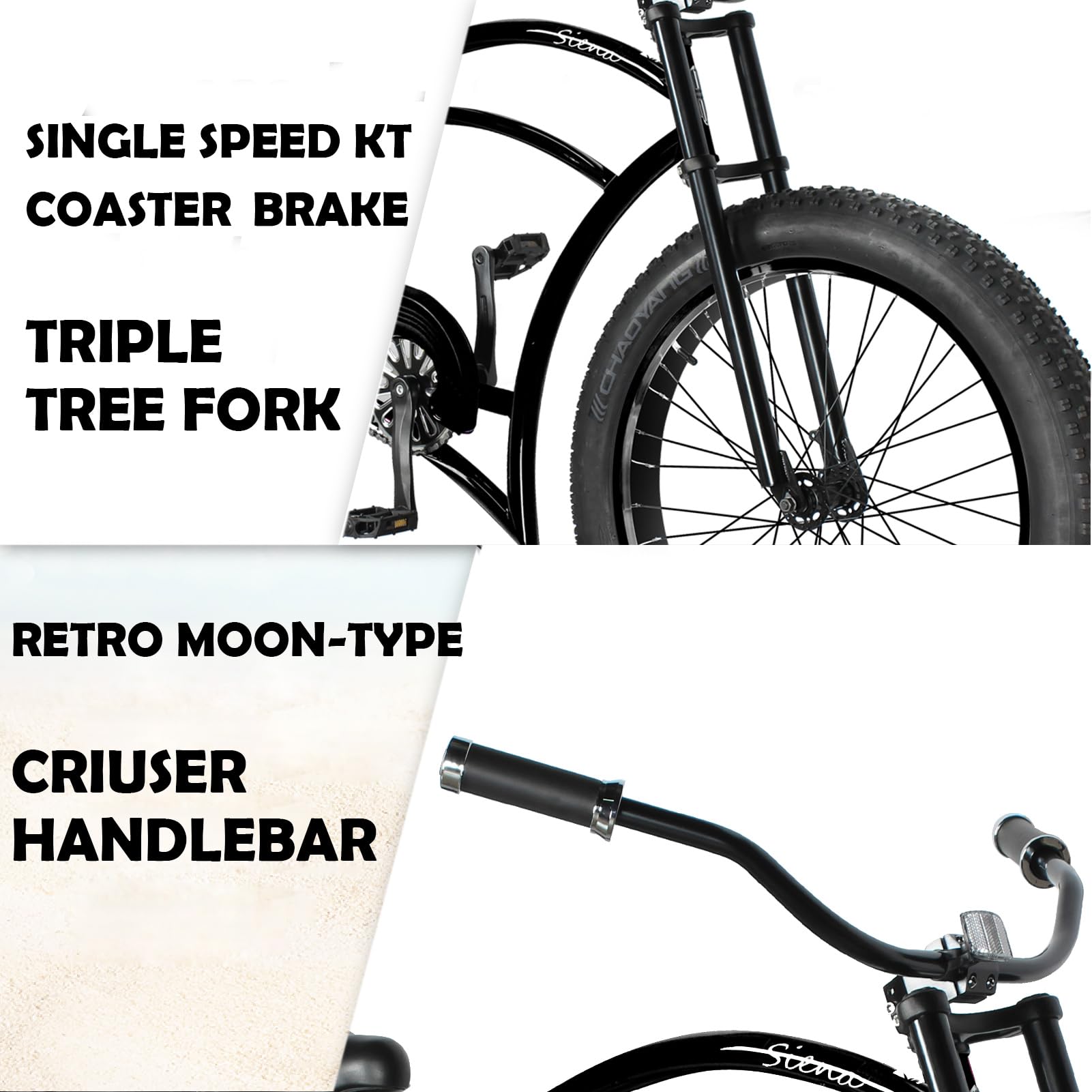 Amazon | Tracer Siena Chopper ストレッチクルーザーバイク 大人用 26