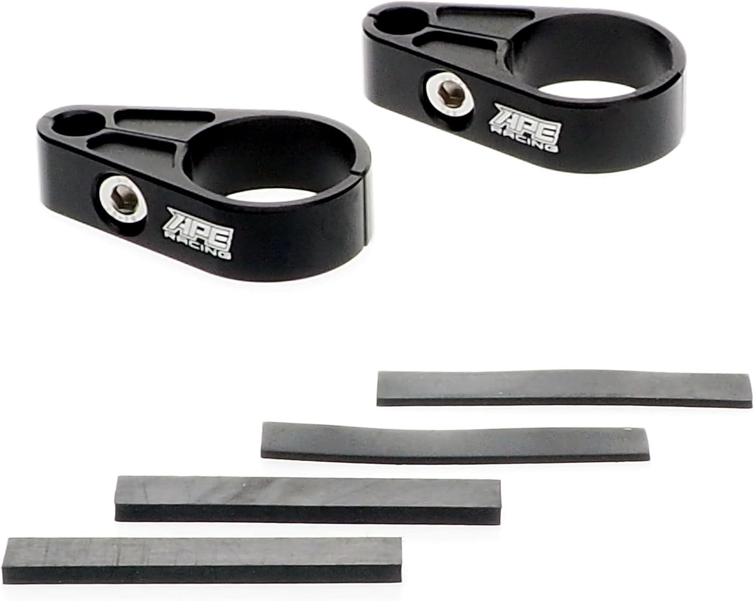 Billet Brake Line Clamps for ATVs CNC Aluminum Fits 1 Inch and 3/4 Inch Round A Arm Tubing Includes Rubber Spacers Black Pair