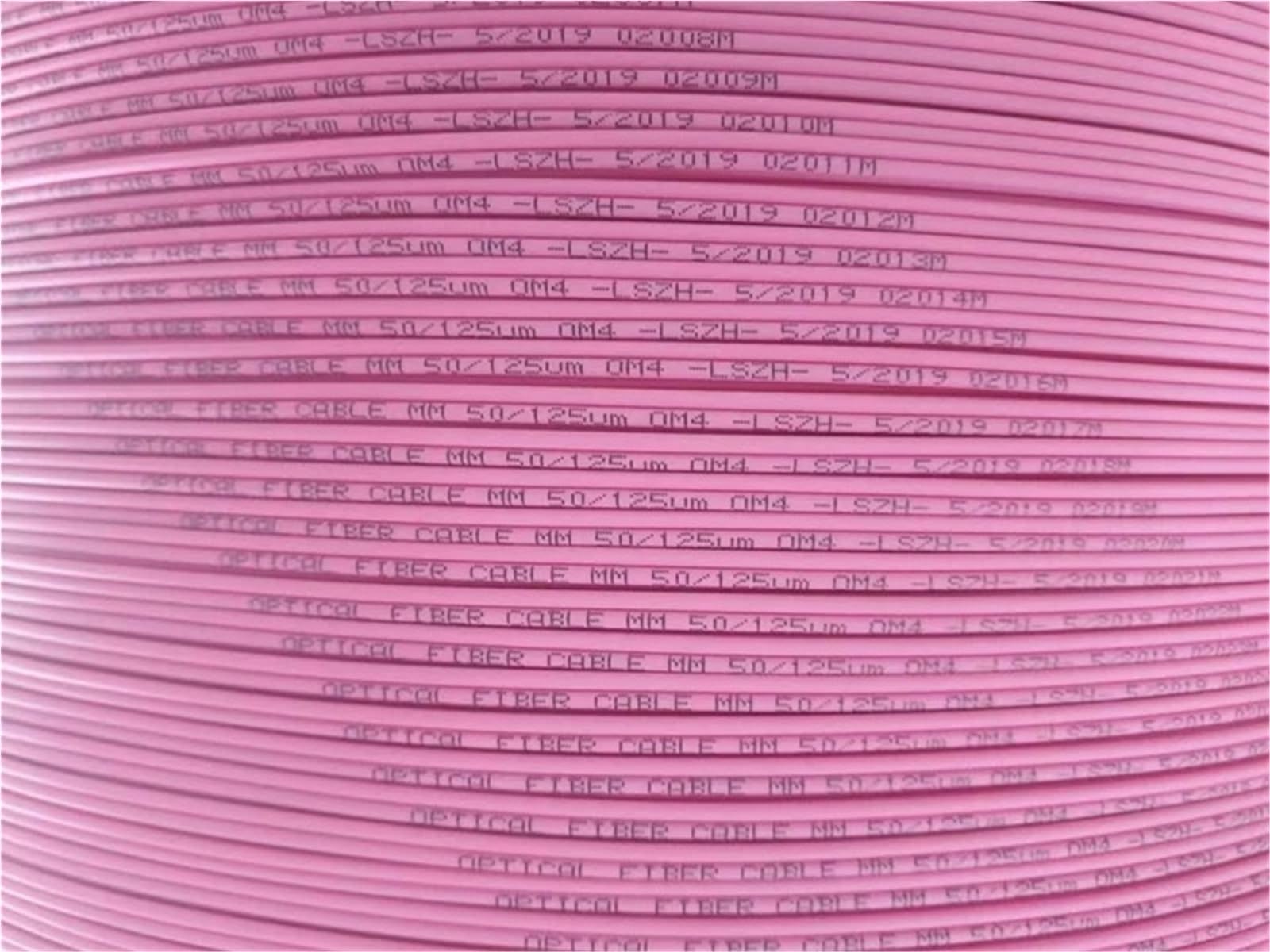 Cable de Fibra óptica OM4 dúplex de 100 m, 2 mm, 3 mm, Color Rosa, for Interiores, for latiguillos de Fibra, Cable ftth, Revestimiento LSZH.(3mm OM4)