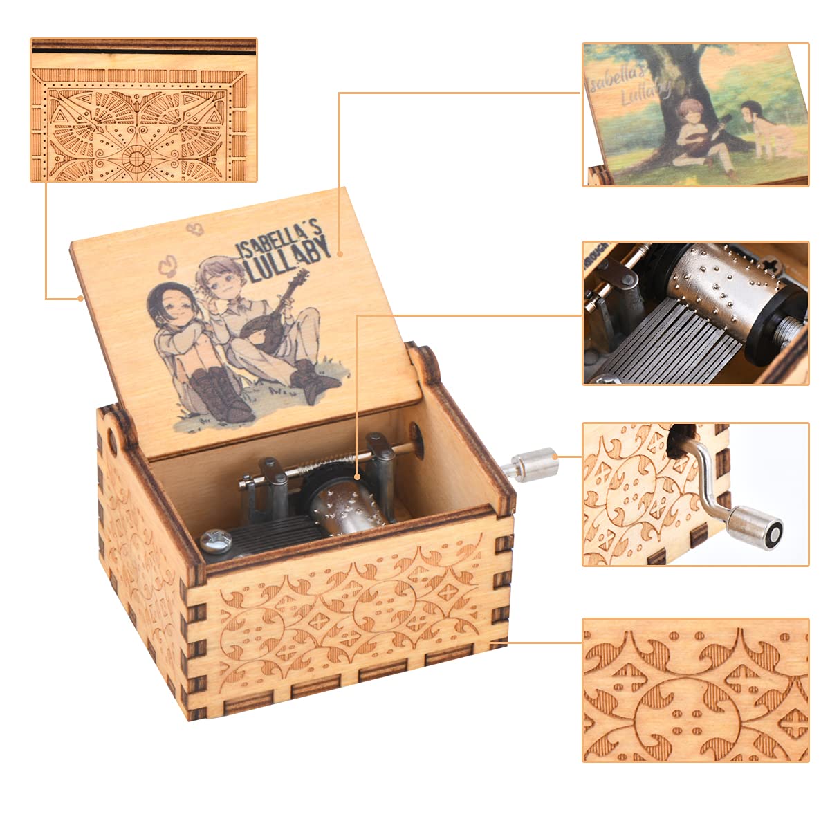 Amazon.com: Fonture Wood Musical Box, The Promised Neverland Music
