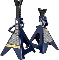 TCE 6 Ton Double Locking Steel Jack Stands 2 Pack - 12,000 LB Capacity, Blue AT46002AU