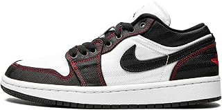 Nike Women's Air Jordan 1 Low UNC Basketball Shoe, White/Black-gym Red, 8 UK