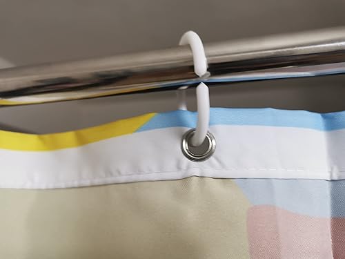 Miniatura 5 de BOYOUTH Cortina de ducha con estampado digital de pato amarillo y burbujas para decoración de baño, cortina de baño de tela impermeable de poliéster