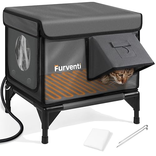 Heated Cat House for Outside,Dual Camera Mounts,100% Weatherproof & Extremely