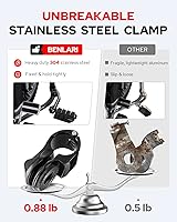 Vista 3 de Benlari Estriberas de Carretera de 1 pulgada 1-1/4 pulgadas Estriberas de Acero Inoxidable 304 Largas Anguladas Ajustables Compatibles con Harley