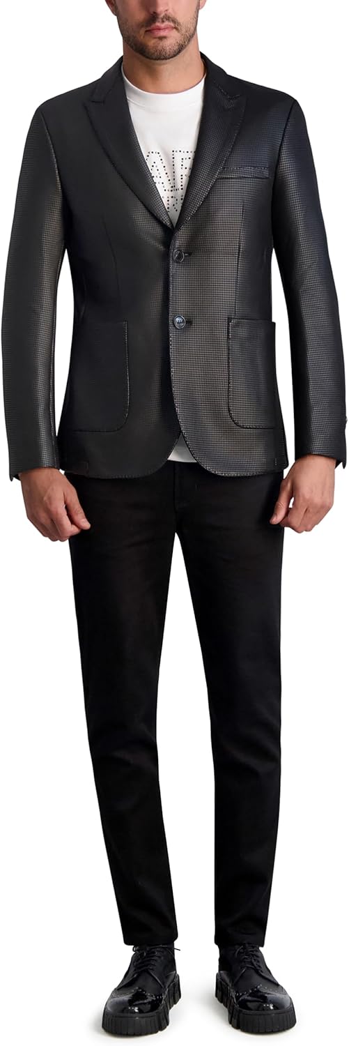 KARL LAGERFELD Mens 2 Button Long Sleeve Coated Blazer