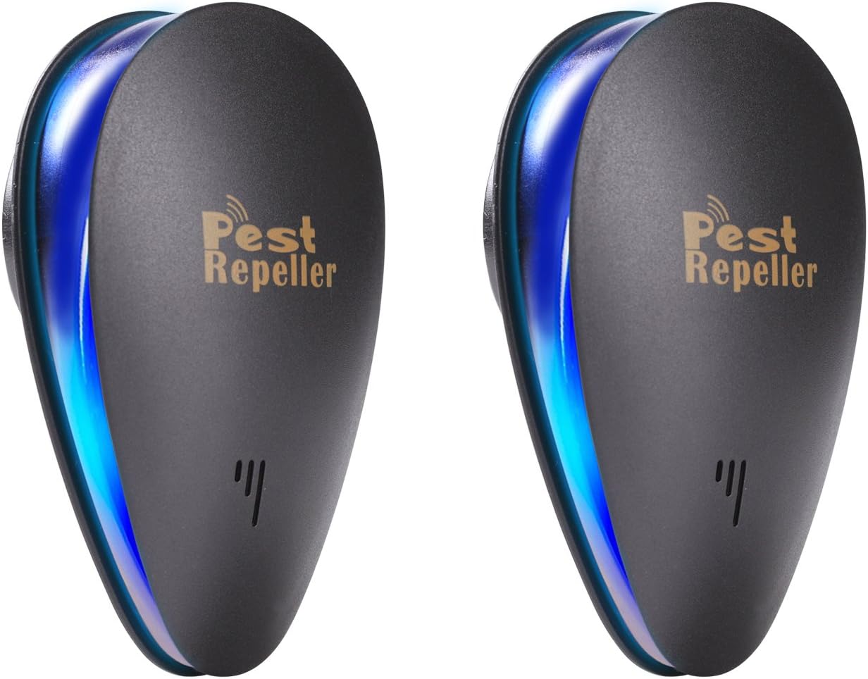Ultrasonic Pest Repeller IMISI 2 Pack Pest Control Ultrasonic Repeller Pest Plug In Electric Home Pest Control Repellent Inaudible Ultrasonic Wave Indoor Pest Control Solution Mosquito Pest Away