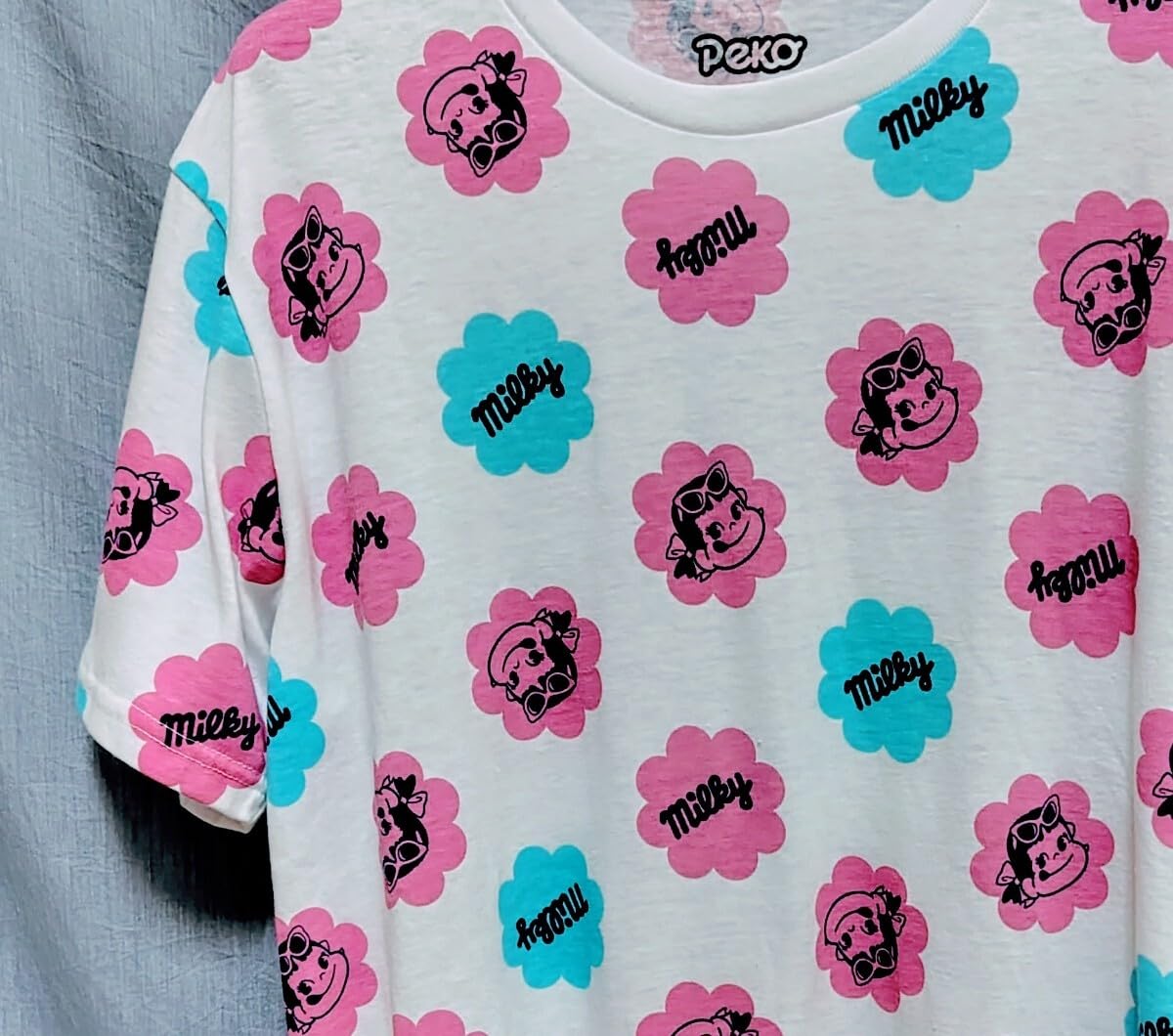 Amazon.co.jp: ペコちゃん ミルキー柄 半袖Tシャツ Lサイズ ホビー 