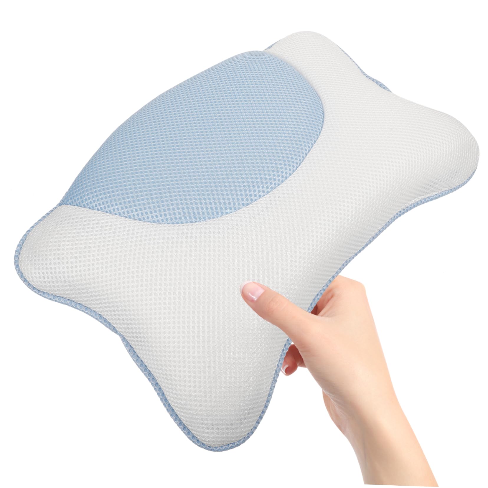 Beaupretty Oreiller de Bain à Ventouse, Oreiller Repose-tête Ergonomique en Polyester Monofilament et Silicone, Léger, pour Spa et Usage Extérieur, Epeautre pour Rembourrage
