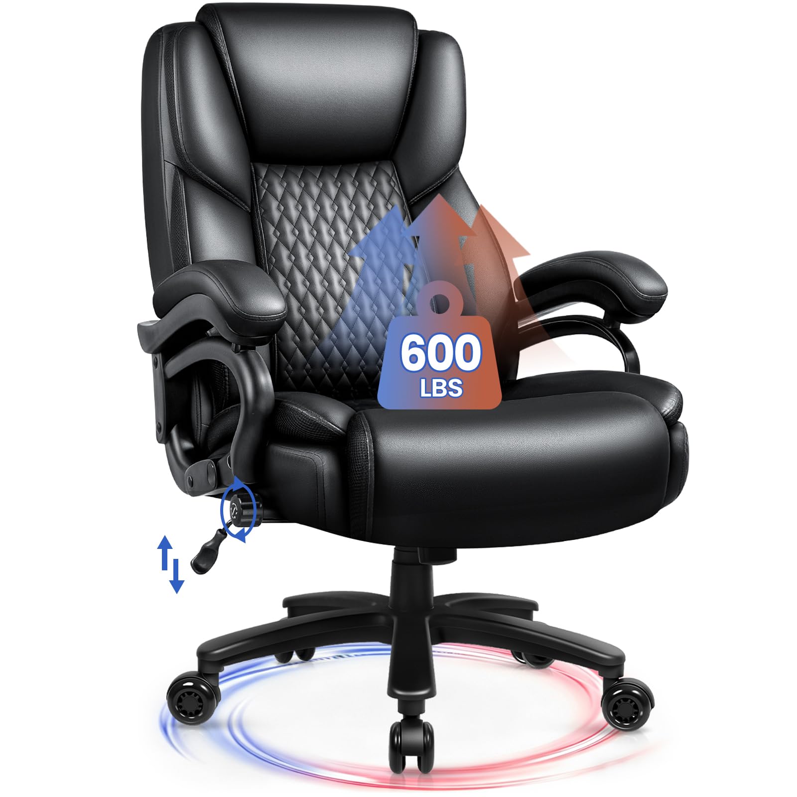 Amazon.com: Waleaf Big and Tall Office Chair 500lbs, Adjustable