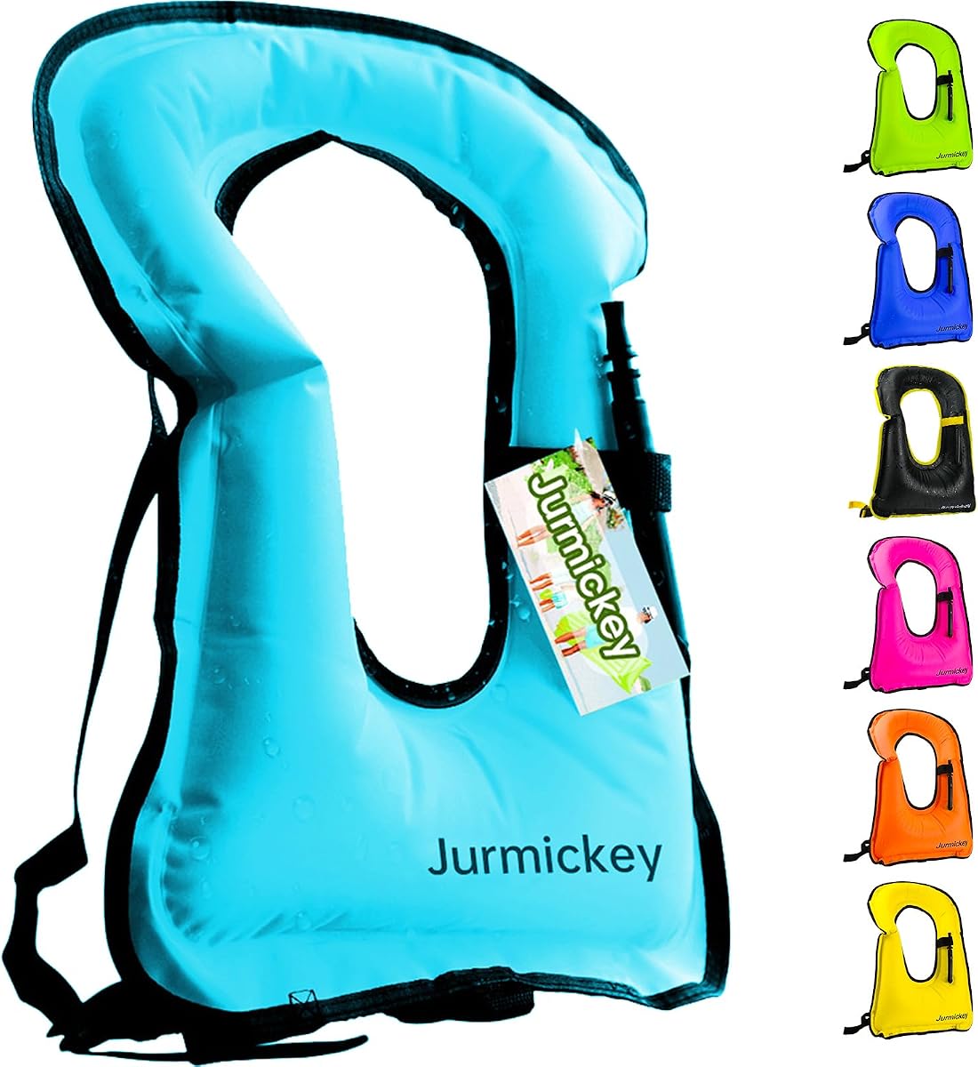Inflatable Snorkel Vest Adults, Portable Snorkel Jacket, Buoyancy Vest for Snorkeling, Swimming, Kayaking, Boating, Safety Load Up to 220 Ibs