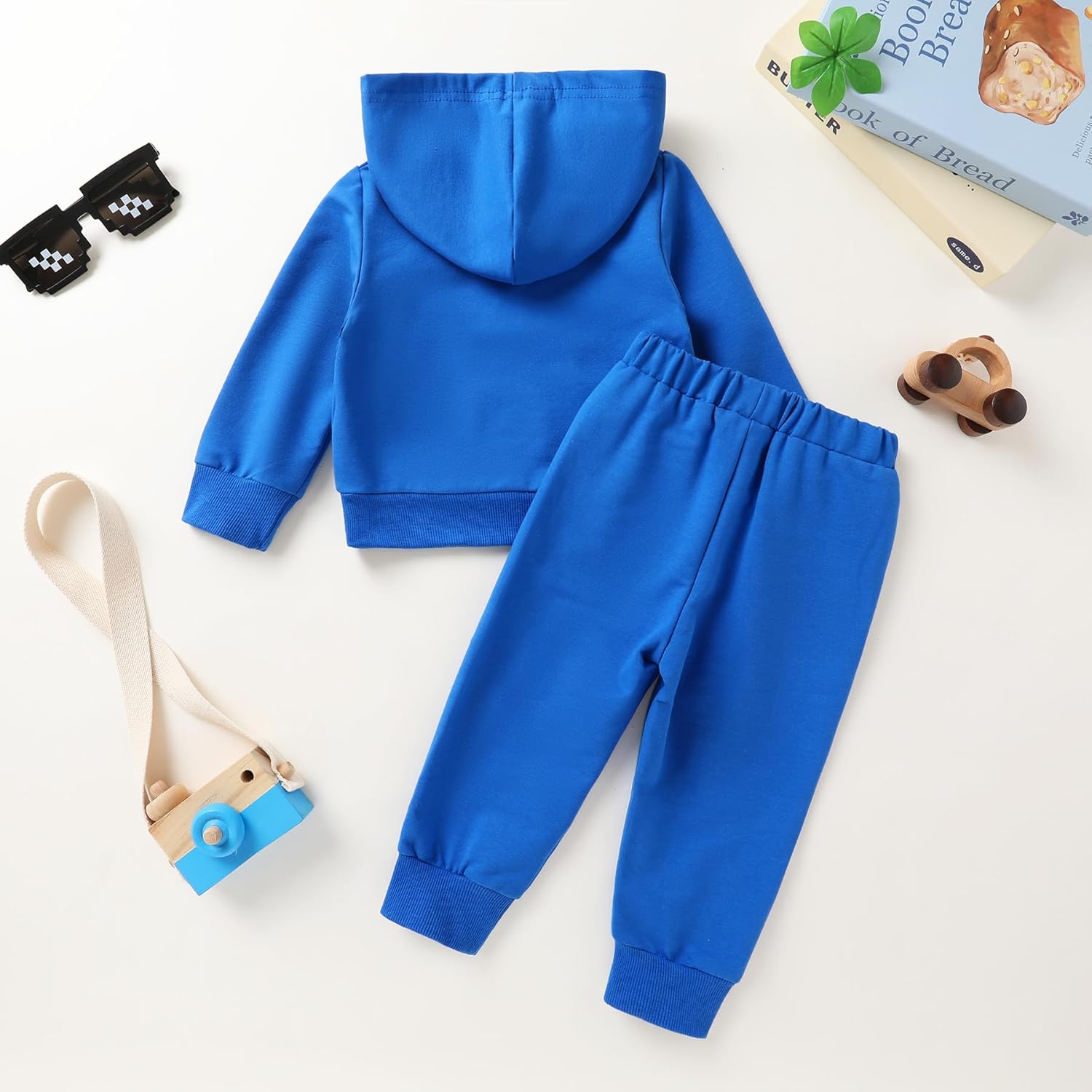 Happy Town Baby Clothes for Girls Boys Solid Color Half-Zip Sweatshirt and Sweatpants Outfits Set Fall Toddler Sweatsuit - Image 5