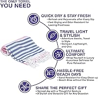 Vista 29 de Oversized Turkish Beach Towel 38’’x71’’ - Set of 2 100% Turkish Cotton Lightweight Sand Free Quick Dry Pool Towels Extra Large Bath Towels for