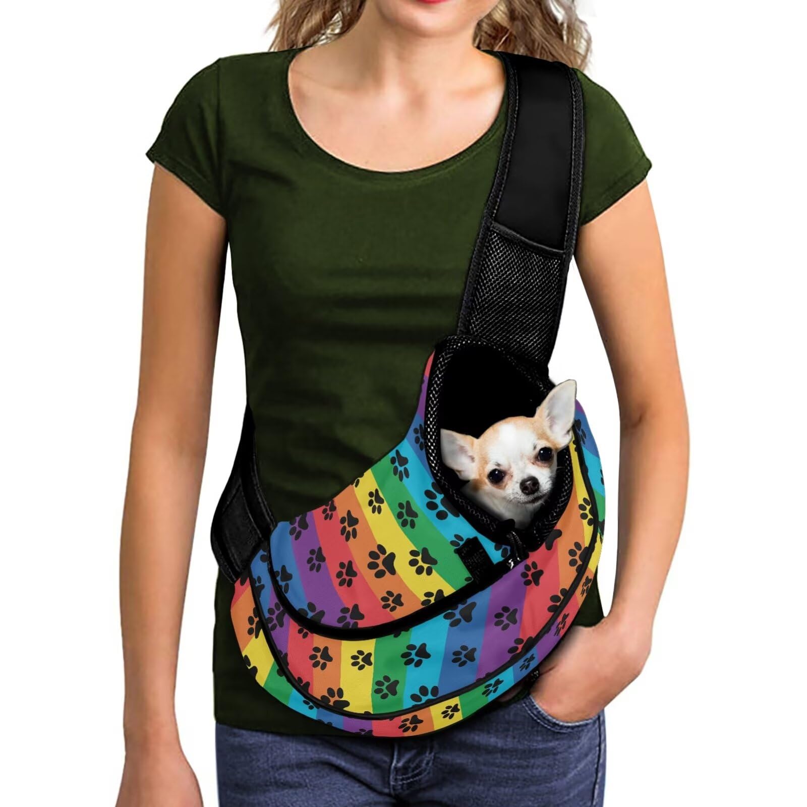 Sac de transport pour chien COEQINE avec sangle rembourrée pour petit animal