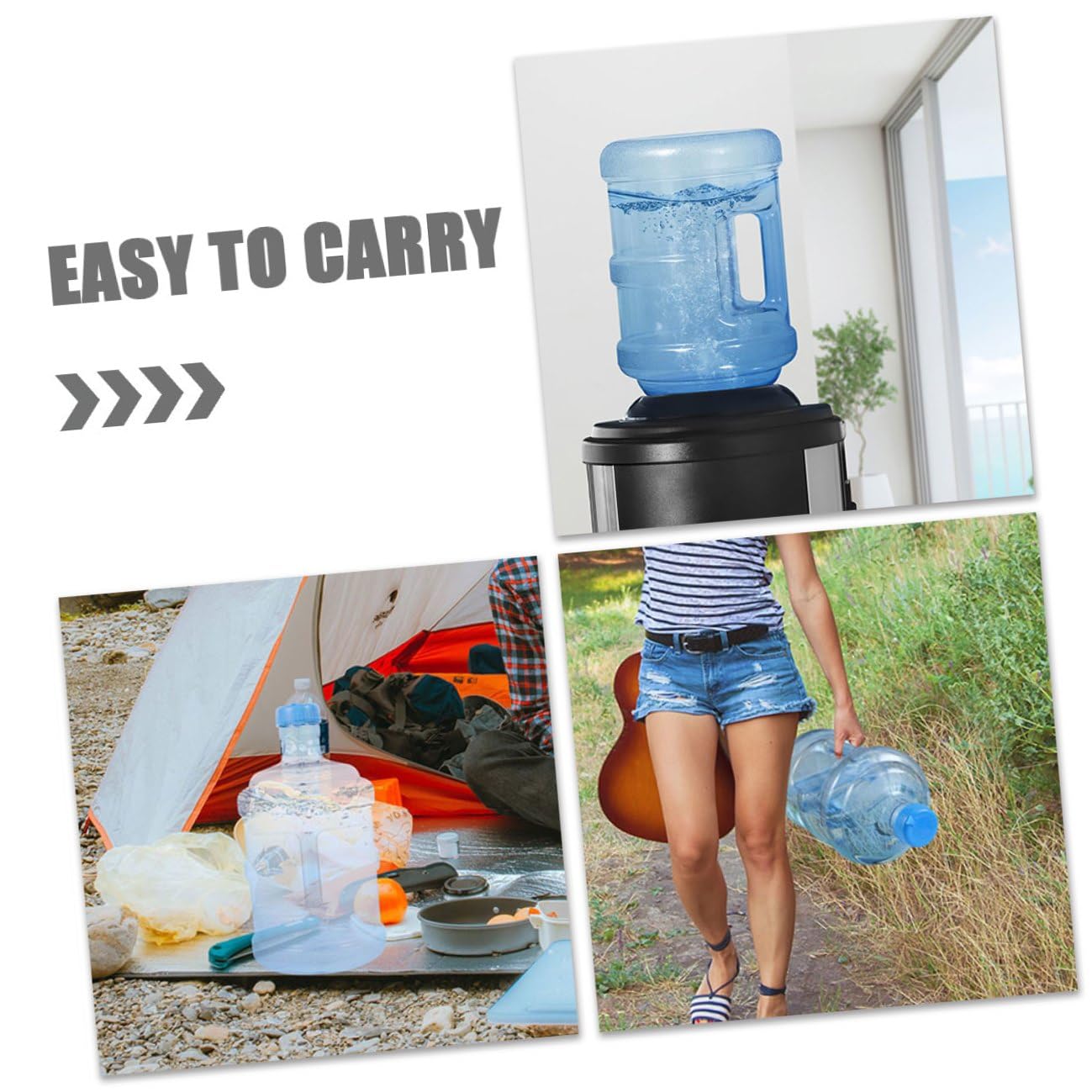 WOONEKY Tragbarer Wasserkanister 5l aus PC für Sommerurlaub Wiederverwendbarer Wasserspeicherbehälter mit Griffdesign Leichter Camping Wasserbehälter für Arbeit und Angeln