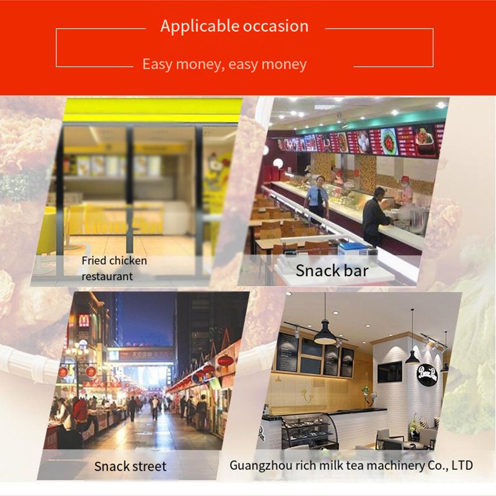 Macchina per patatine fritte da tavolo, stazione elettrica in acciaio inossidabile per centri commerciali, supermercati e negozi di alimentari, design isolato per una temperatura ottimale della